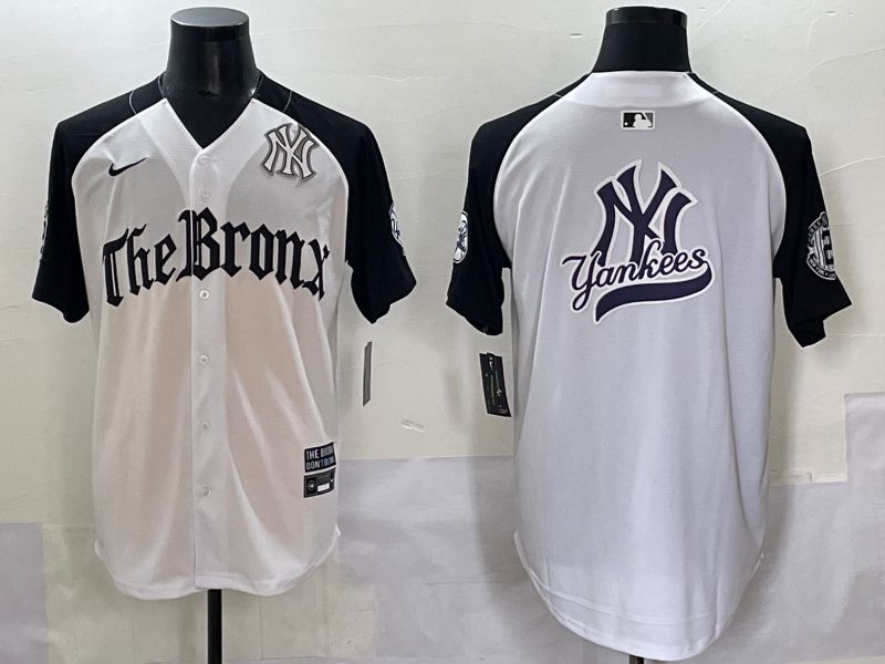 Men 2025 New York Yankees Blank White black Five generations Joint Name Nike MLB Jersey style 69->new york yankees->MLB Jersey
